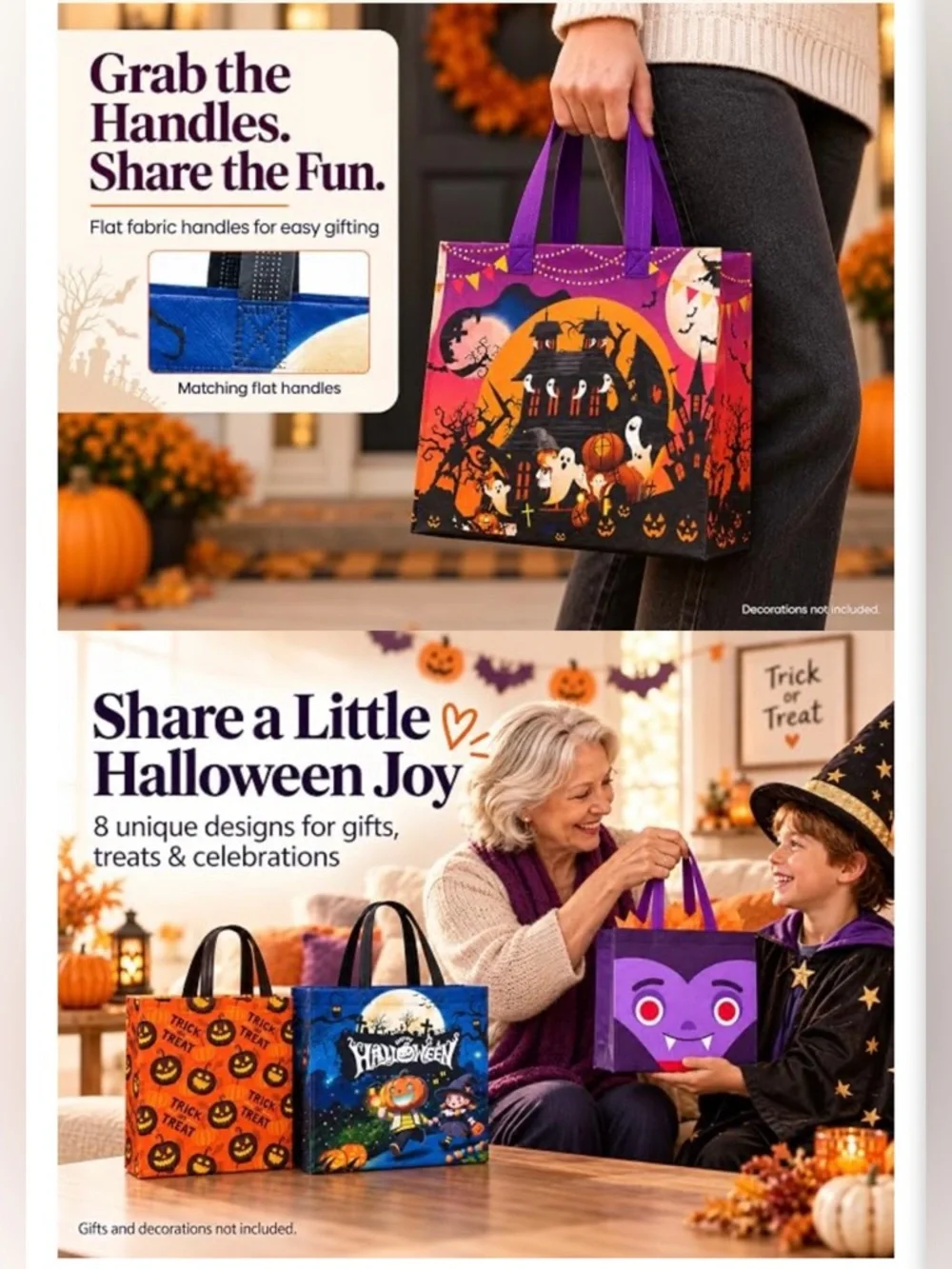 Spooky Halloween Treat Bags – 8 Pack